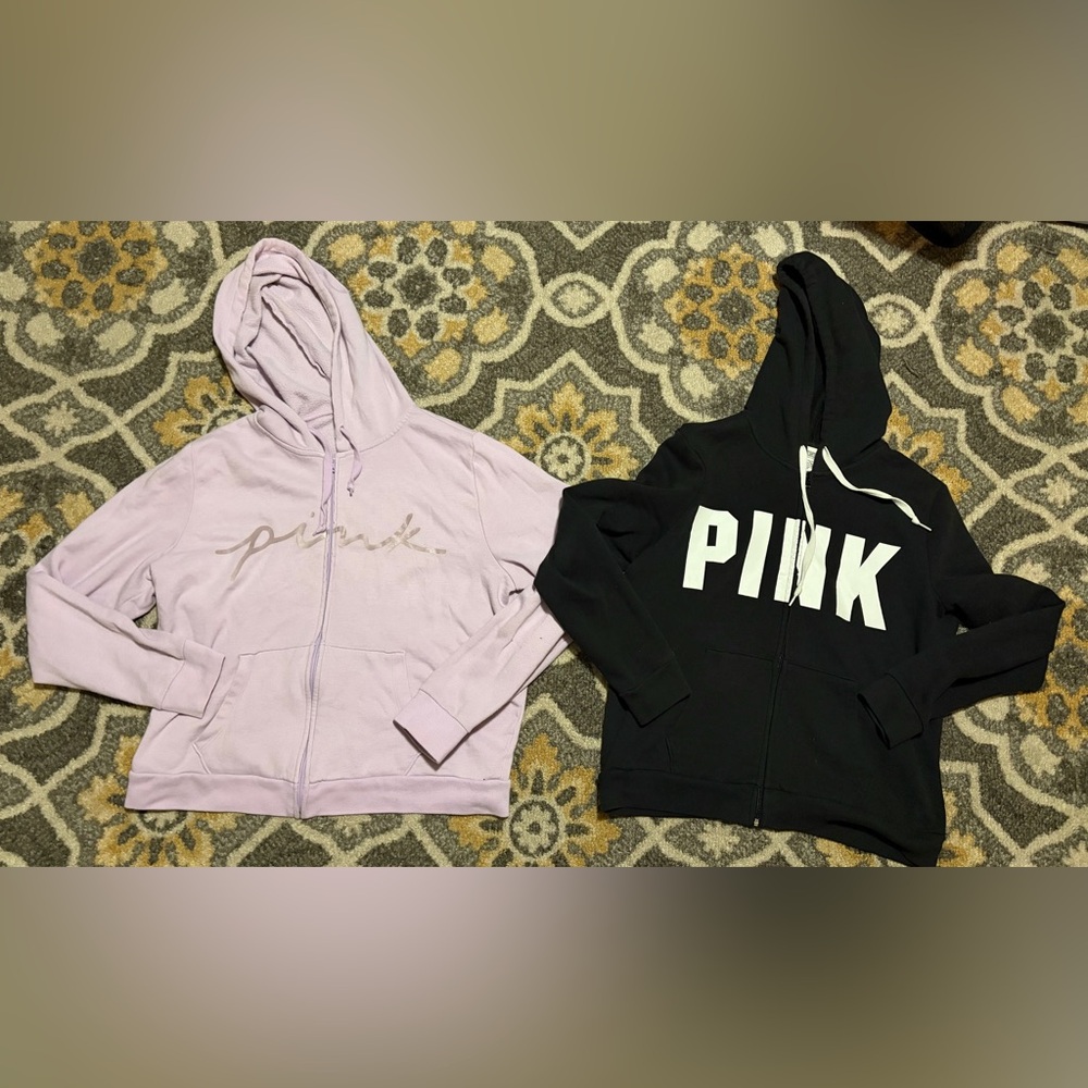 PINK Victoria's Secret Kids Hoodie Set - Light Purple and Black